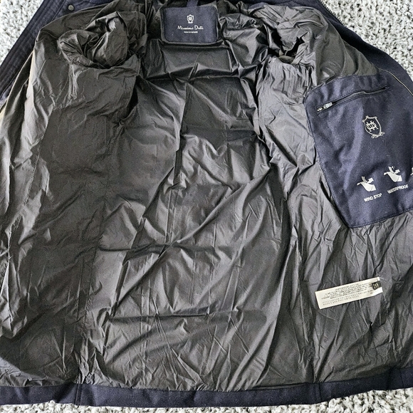 Massimo Dutti Men's S Small Navy Blue Wool Down Parka Coat Hooded Puffer Jacket - Picture 7 of 15